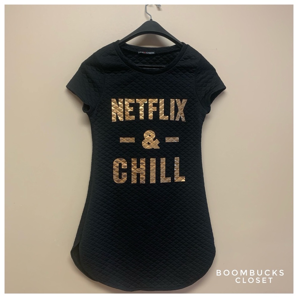 Netflix and Chill quilted sleep shirt
